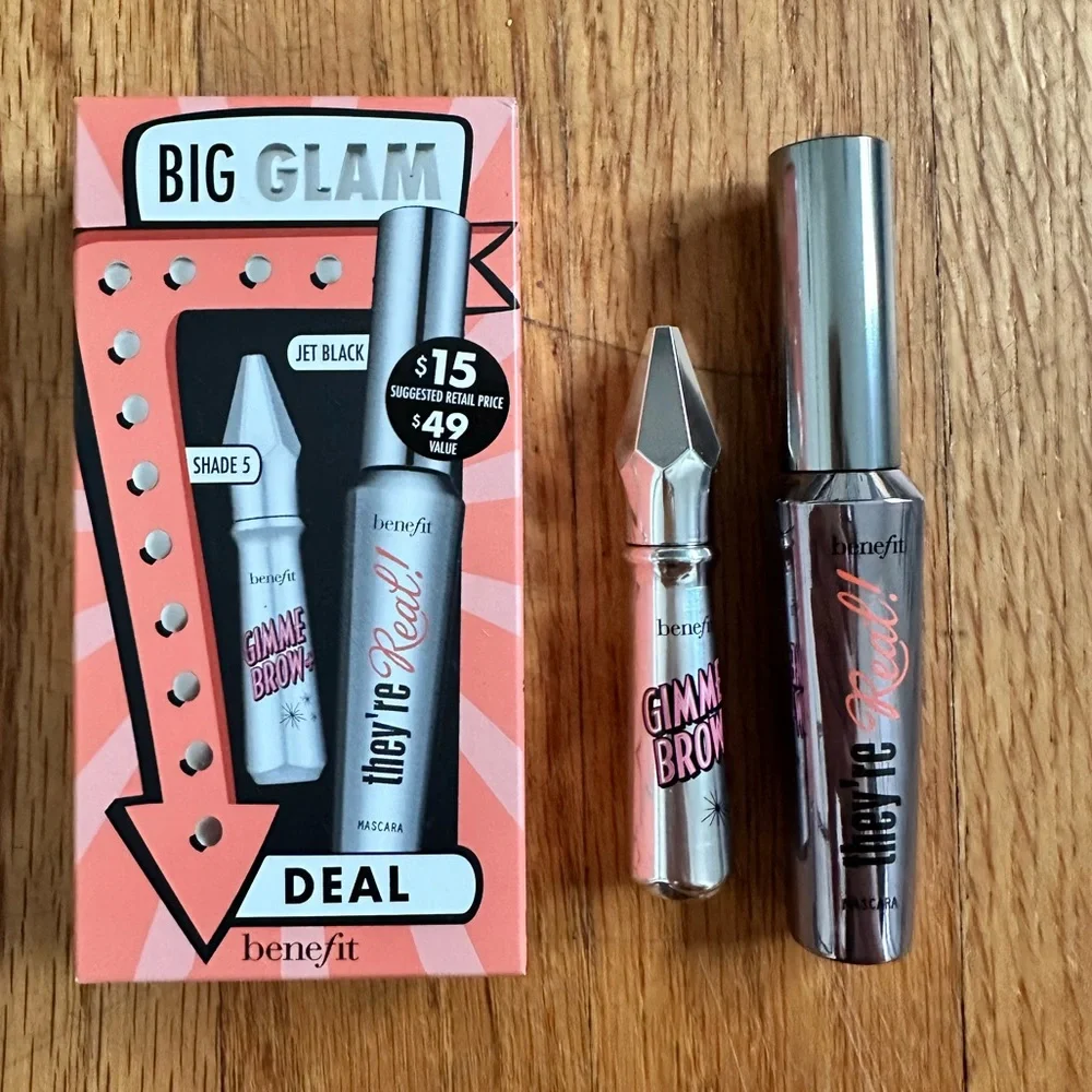 NEW Benefit Big Glam Lengthening Mascara and Brow-Volumizing Gel